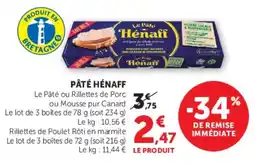 Hyper U HÉNAFF Pâté offre
