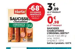 Hyper U HERTA Saucisse charcutieres l'original offre