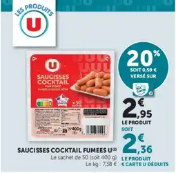 Hyper U U Saucisses cocktail fumees offre