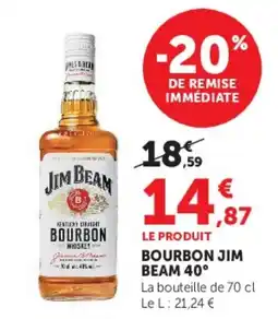 Hyper U JIM BEAM 40° Bourbon offre