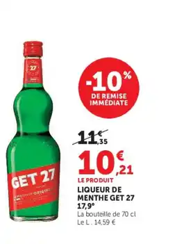 Hyper U GET 27 17,9° Liqueur de menthe offre