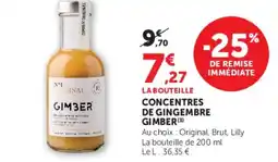Hyper U GIMBER Concentres de gingembre offre