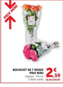 Hyper U Bouquet de 7 roses prix mini offre