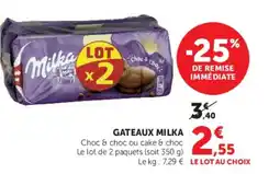 Hyper U MILKA Gateaux offre