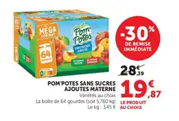 Hyper U POM'POTES Sans sucres ajoutes materne offre