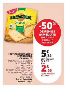 Hyper U LEERDAMMER ORIGINAL Fromage pasteurise offre