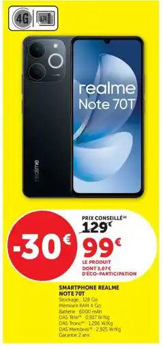 Hyper U REALME NOTE 70T Smartphone offre