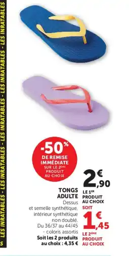 Hyper U Tongs adulte offre