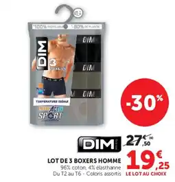 Hyper U DIM Lot de 3 boxers homme offre