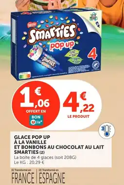 Utile SMARTIES Glace pop up à la vanille et bonbons au chocolat au lait offre
