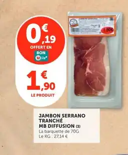 Utile Jambon serrano tranché mb diffusion offre
