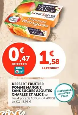 Utile CHARLES ET ALICE Dessert fruitier pomme mangue sans sucres ajoutés offre