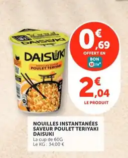 Utile DAISUKI Nouilles instantanées saveur poulet teriyaki offre