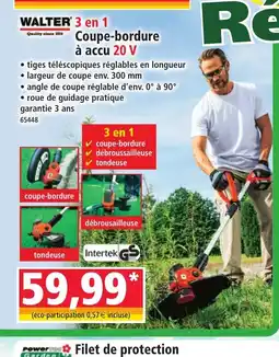 Norma WALTER 3 en 1 Coupe-bordure à accu 20 V offre