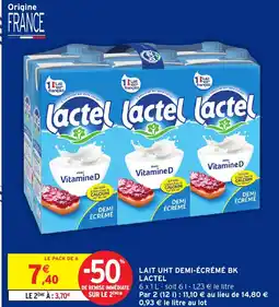 Intermarché LAIT UHT DEMI-ÉCRÉMÉ BK LACTEL offre