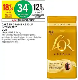 Intermarché CAFÉ EN GRAINS ABSOLU INTENSITÉ 7 L'OR offre