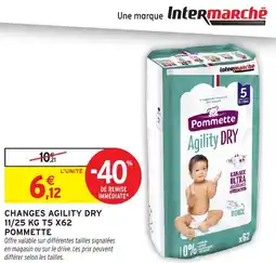 Intermarché CHANGES AGILITY DRY 11/25 KG T5 X62 POMMETTE offre