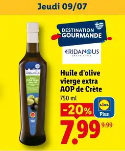 Lidl Huile d'olive vierge extra AOP de Crète offre