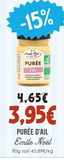 Naturalia Emile noel purée d'ail offre