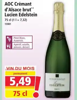 Norma Lucien edelstein aoc crémant d'alsace brut offre