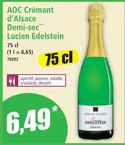 Norma Lucien edelstein aoc crémant d'alsace demi-sec offre
