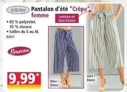 Norma Ellenor pantalon d'été crêpe femme offre