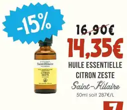 Naturalia Saint-hilaire huile essentielle citron zeste offre
