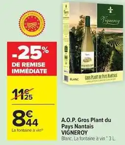Carrefour Drive A.o.p. gros plant du pays nantais offre