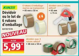 Norma Kinzo 6 rubans d’emballage marron ou transparent offre