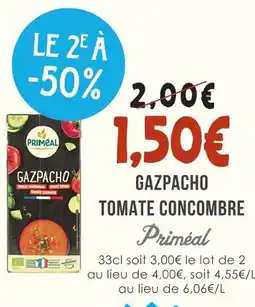 Naturalia Priméal gazpacho tomate concombre offre