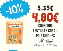 Naturalia Markal couscous lentilles corail pois chiches offre