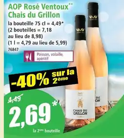 Norma Chais du grillon aop rosé ventoux offre