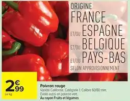 Carrefour Drive Poivron rouge offre