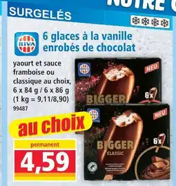 Norma Riva 6 glaces à la vanille enrobés de chocolat offre