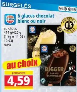 Norma Riva 6 glaces chocolat blanc ou noir offre