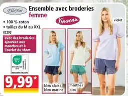 Norma Ellenor ensemble avec broderies femme offre