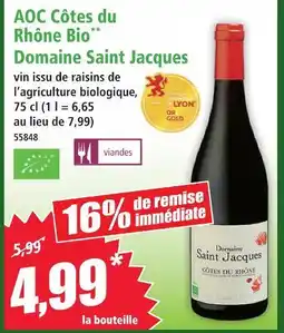 Norma Domaine saint jacques aoc côtes du rhône bio offre