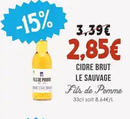 Naturalia Fils de pomme cidre brut le sauvage offre