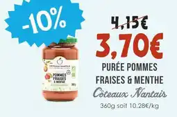 Naturalia Côteaux nantais purée pommes fraises & menthe offre