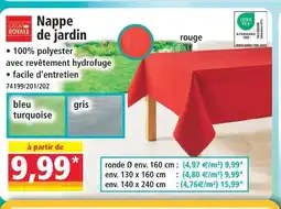 Norma Nappe de jardin rouge offre