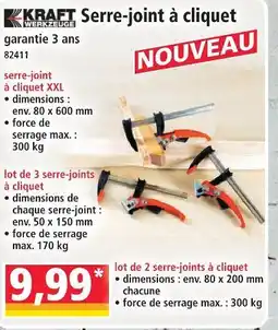 Norma Kraft werkzeuge serre-joint à cliquet xxl offre