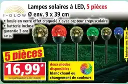 Norma I-glow lampes solaires à led blanc chaud offre