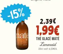 Naturalia Lemonaid thé glacé maté offre