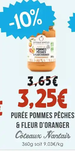 Naturalia Coteux nantais purée pommes pêches & fleur d'oranger offre