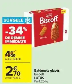 Carrefour Drive Lotus - batonnets glacés biscoff offre