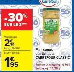 Carrefour Drive Carrefour - mini cœurs d'artichauts offre