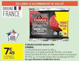 Carrefour Drive Charal - 4 steaks hachés basse-côte offre