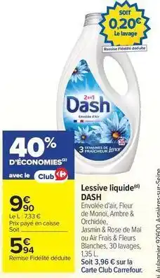 Carrefour Drive Dash - lessive liquide offre
