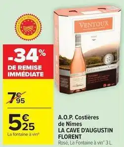 Carrefour Drive La cave d'augustin florent - a.o.p. costières de nimes offre