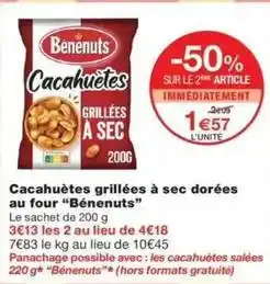 Monop' Bénénuts - cacahuètes grillées à sec dorées au four offre